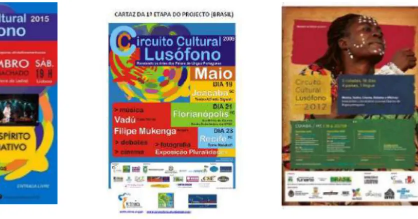 Figura 4: Circuito Cultural Lusófono em 2009, 2012, e 2015  Fonte: http://interculturacidade.wordpress.com