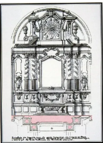 Fig. 2 - Projecto de António José Landi para o retábulo da capela-mor da Sé de Belém do Pará, c