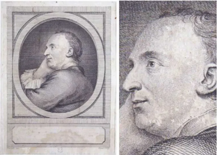 Figure 3. Pierre Chenu, engraving from Jean-Baptiste Garand, Portrait de Diderot (around 1760)