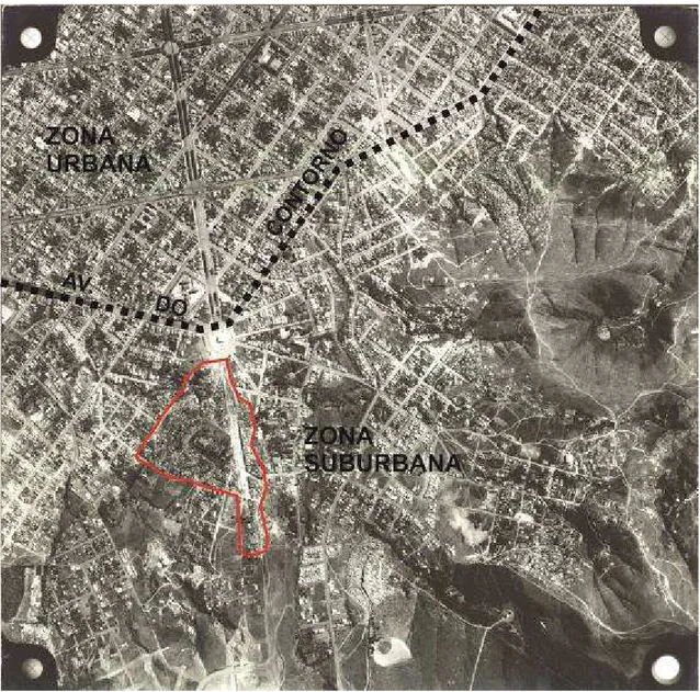 FIGURA  18:  Fotografia  do  vôo  de  1953  na  região  do  Alto  da  Avenida  Afonso  Pena