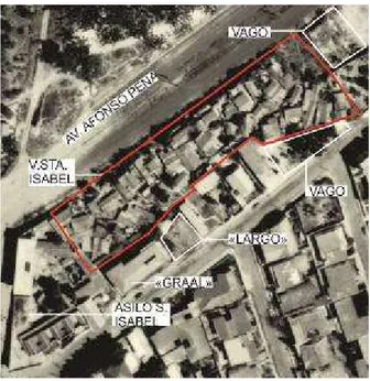 FIGURA 24: “Zoom” na área ocupada pela Vila Santa Isabel em 1967. Fonte: Fonte: BELO HORIZONTE,  1967, (Referência: AC.06.00.00)