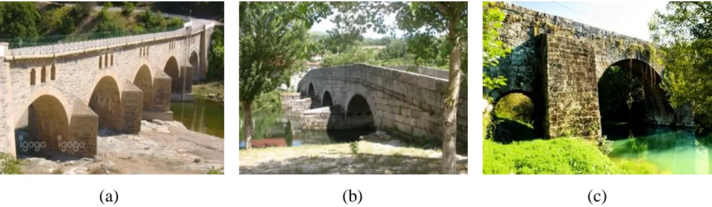 Figura 2-11: Talha-mar triangular da ponte de: (a) Mogadouro. (extraída de Igogo); (b) Amarante