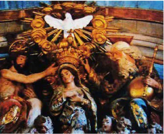 Figura 7 - Os cultos do Espírito Santo e Mariânico dão a centralidade e entronizam o  feminino materno na aliança da fecundidade humana com a fecundidade mística.