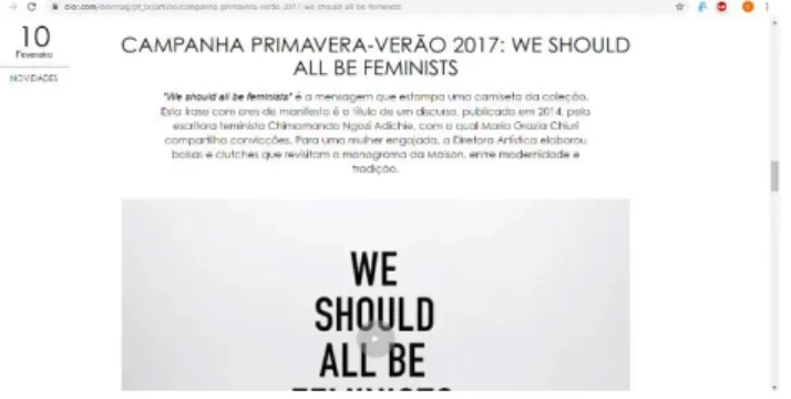 Figura 13: We Should all be feminists- Coleção Primavera-Verão 2017 Dior 
