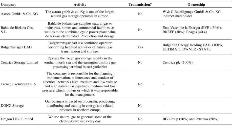 Table 5 – Search process of TSO’s 