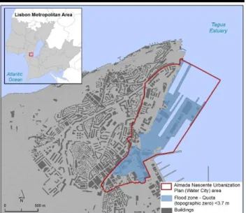 Figure 1. Almada Nascente Urbanization Plan – Water City Project area. 