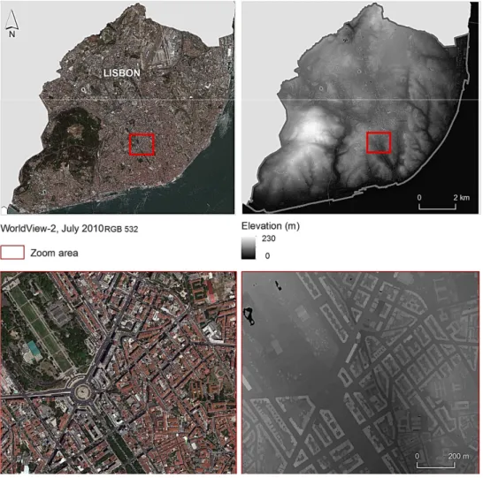Figure 3. Planimetric and altimetric data used for 2D and 3D analyses at the city scale.