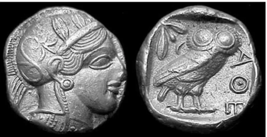 Fig. 1: Pièce athénien. Après 449 avant J.-C. Tétradrachme, 16.85 g.