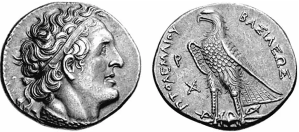 Fig. 9 : Pièce de Ptolémée I  Sôter I, Pentadrachme, 17,94 g., 25 mm.