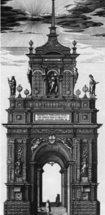 Fig. 1 – “Arch of Lisbon’s Merchants” (“Arco dos Homens de Negócios de Lisboa”)  from  João  Baptista  de  Lavanha,  Viagem  da  Catholica  Real  Magestade  del  Rey D