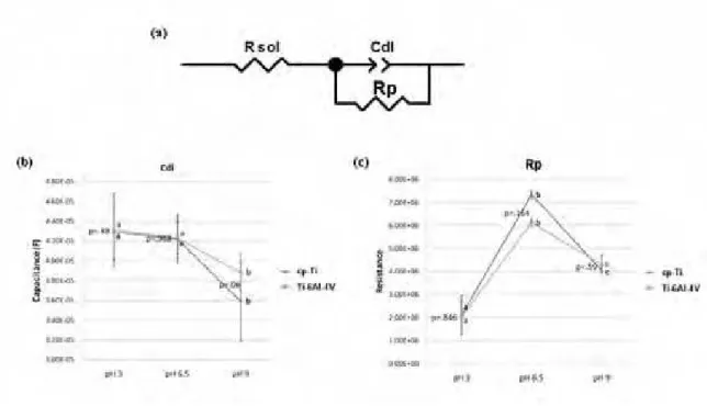 Figure 4. (a) Equivalent circuit  (Randle’s circuit) depicting the corrosion model. 