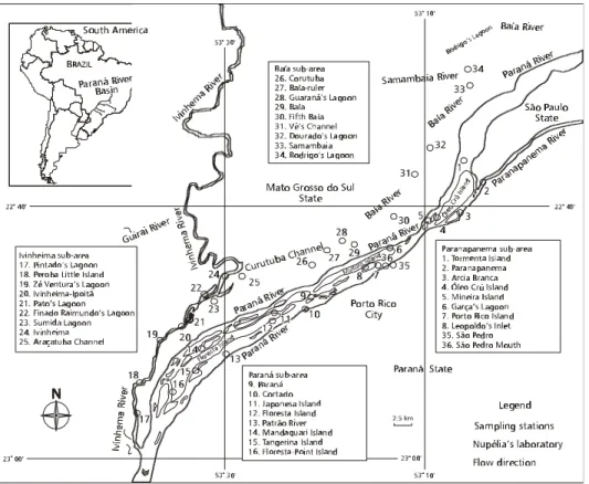 Fig. 1 — Locations of the sub-areas and sampling stations.