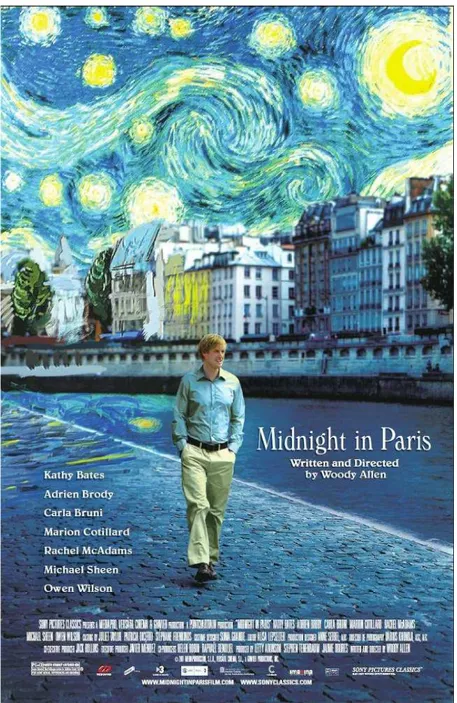 Fig. 12 - Cartaz de Midnight in Paris faz alusão a Van Gogh 