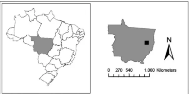 Figure 1.  Map showing the location of the Tanguro farm in  the Mato Grosso State, Brazil.