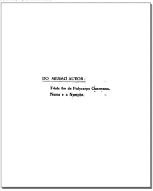 Figura 5: indicação de “obras do  mesmo autor” colocada na edição de 1917 de  Recordações do escrivão  Isaías Caminha
