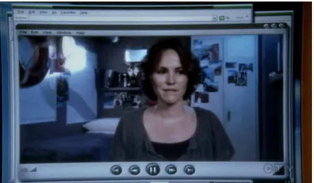 Figura 11- Sara reaparece na 9º temporada em um vídeo assitido por Grissom   em seu computador