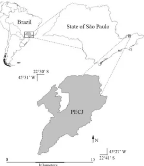 Figure 1 - Geographic location of Parque Estadual de Cam- Cam-pos do Jordão, São Paulo state, Brazil.