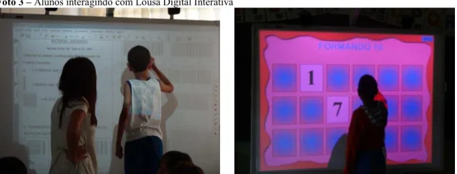 Foto 3 – Alunos interagindo com Lousa Digital Interativa 