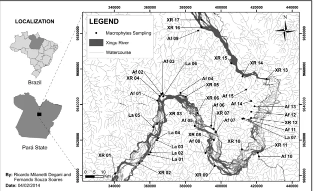 Table 1. Taxa and biological forms of macrophytes recorded in riverine landscapes of the Xingu River during two years of  sampling.