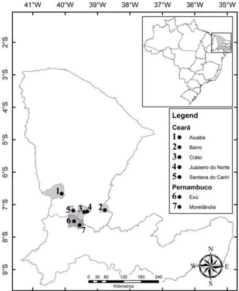 Figure 1. Site of collection of the Iguana iguana in semi-arid areas of northeastern from Brazil.