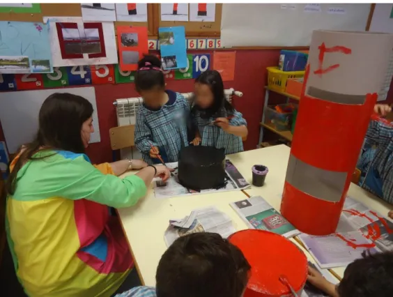 Figura 24 - Crianças a realizarem a sua carta