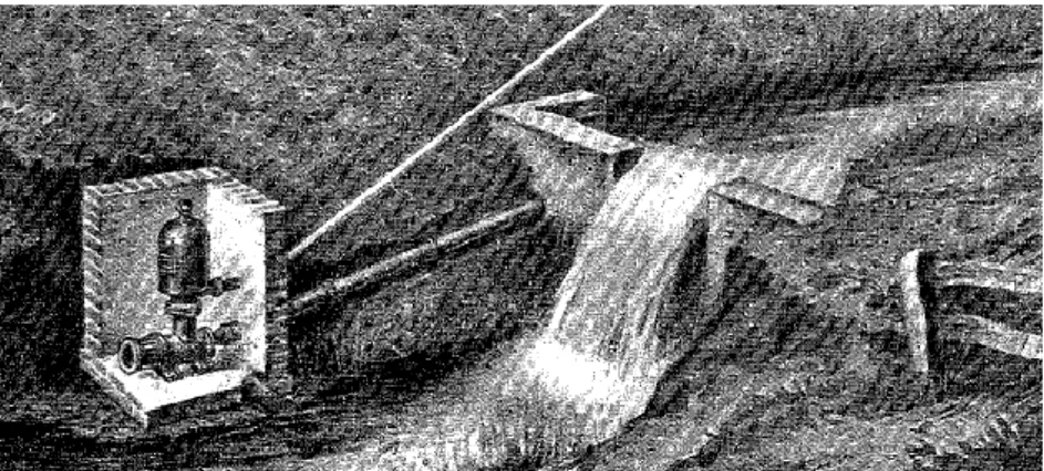 Figura 2-17: Exemplo de instalação da bomba carneiro num rio [10]. 