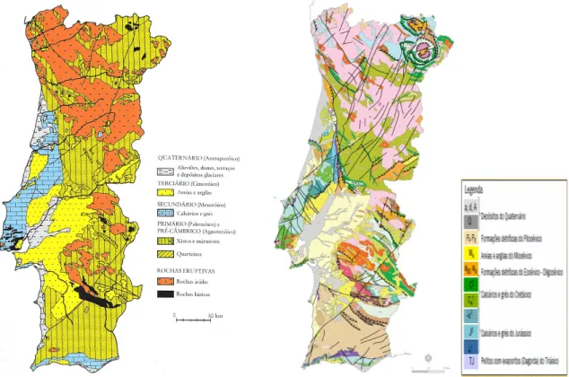 Figura 2: Carta geológica de Portugal - LNEG – laboratório Nacional de Energia e Geologia I.P