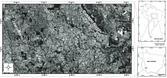 Figure 1. Map of study area showing forest fragments.