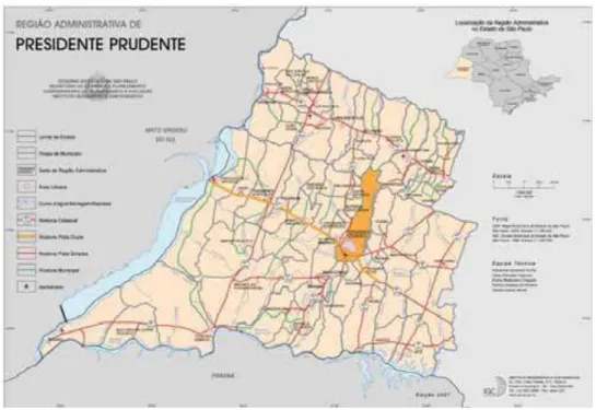 Figura 9: Localização de Presidente Prudente na região em que se insere. 