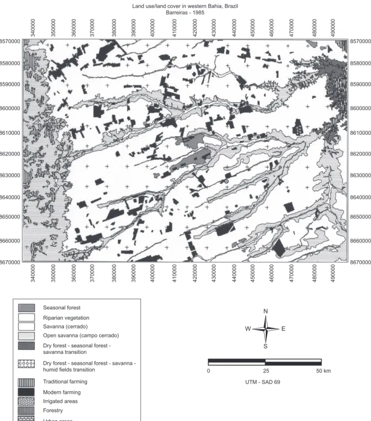 Figure 4. Example of a land-use/land-cover map of Western Bahia, Brazil for 1985 (Barreiras).