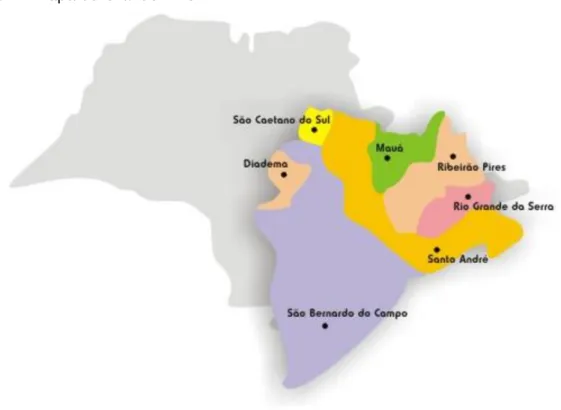 Figura 2  –  Mapa do Grande ABC 