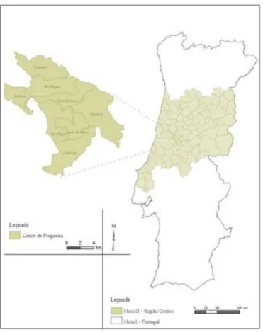 Fig. 2: O concelho de Penela antes da reforma administrativa de 2011 