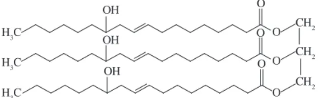 Figure 1. Structure of rincinoleic acid tryglyceride.