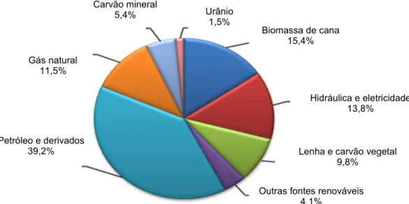 Figura 1. Repartição da oferta interna de energia (BRASIL, 2013a).  