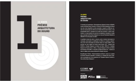 Fig. 6. Capa e contracapa da publicação 10 anos – Prémio Arquitectura do Douro