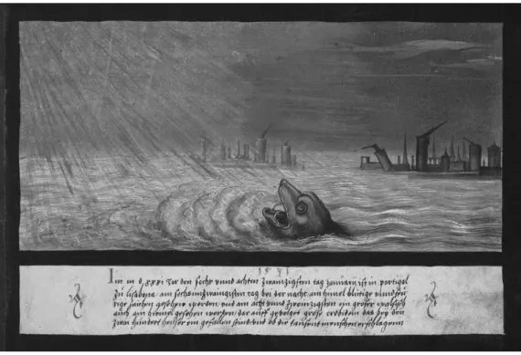 Figure 4.1. Representation of a whale in the Tagus estuary (Lisbon, Portugal) sighted in  the advent of the 1531 Earthquake