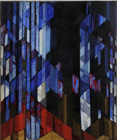 Fig. 6 František Kupka, The Cathedral,  1913, oil on canvas, 180 x 150 cm. 