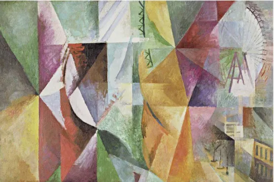 Fig. 18 Robert Delaunay, Three Windows, Tower and Wheel, 1912, oil on canvas, 130.2 x 195.6 cm