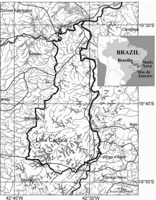 Figure 1. Map of the study area with location of Lake Carioca, Rio Doce State Park (PERD)/MG