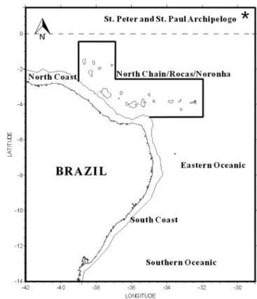 Figure 1. Areas of the 4 th Campaign of REVIZEE-NE with the respective stations prospected in December 2000