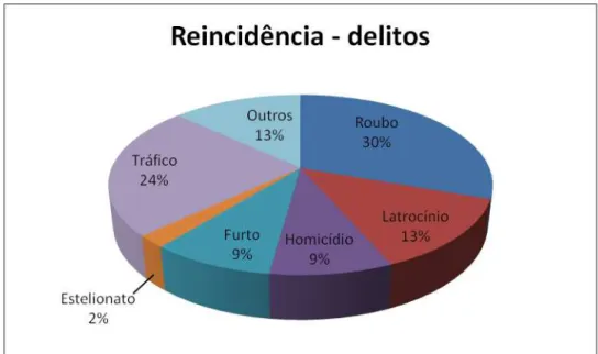 Gráfico 5 – Reincidência - delito. Fonte: elaborado pela autora 