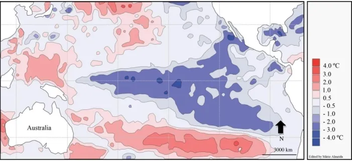 Figure 3. SST, colder than normal during the La Nina condition in 2010-2011 