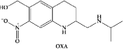 Figure  2.  Chemical  structure  of  oxamniquine  (OXA),  an  antischistosomal  drug  used  against  Schistosomiasis mansoni