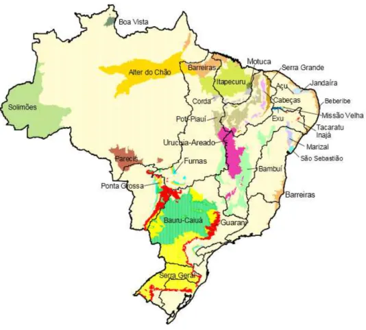 Figure 1.  Map of the recharge areas for the main national aquifer systems 