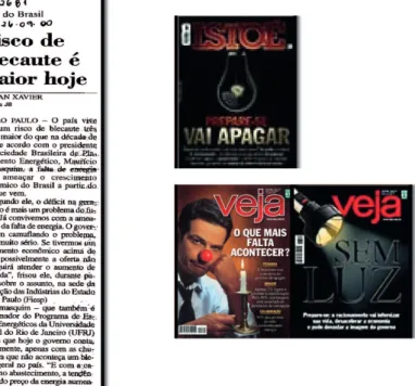 Figure 1 - Newspaper and Magazines Depicting the Energy Crisis in 2001