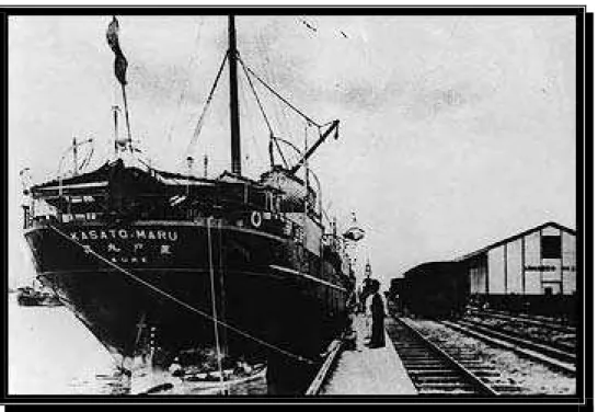 Figura 01 – Navio Kasato-Maru no Porto de Santos em 1908 