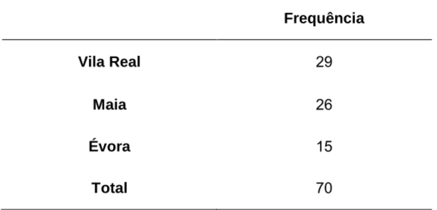 Tabela 1 - Distribuição da amostra 