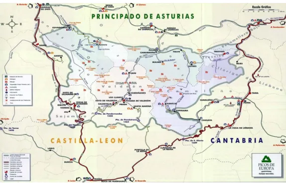 Fig. 2 Mapa dos Picos da Europa - PNPE 