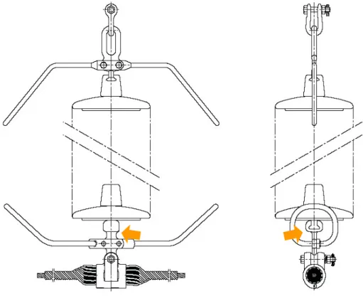 Fig. 3.1 – Exemplo de montagem 1 – Cadeia de Suspensão Simples   (Cortesia, Industrias Arruti, S.A.) 