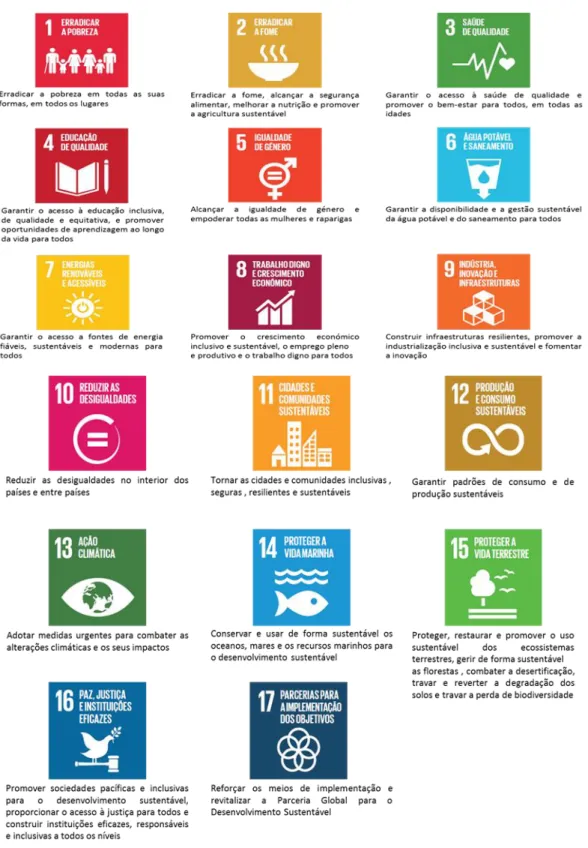 Figura 4. Objetivos do Desenvolvimento Sustentável (adaptado de UNRIC, 2016) 